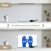 Handen - Twee - Ogen - Blauw keuken achterwand spatscherm klein -voor_na_NL