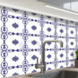 Portugal - Patronen - Blauw keuken achterwand 2 middel 865 -zzzz3d_schuin