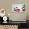 Auto - Rood - Cadeaus - Winter - Sneeuw - Kerst poster papier klein -sfeer1