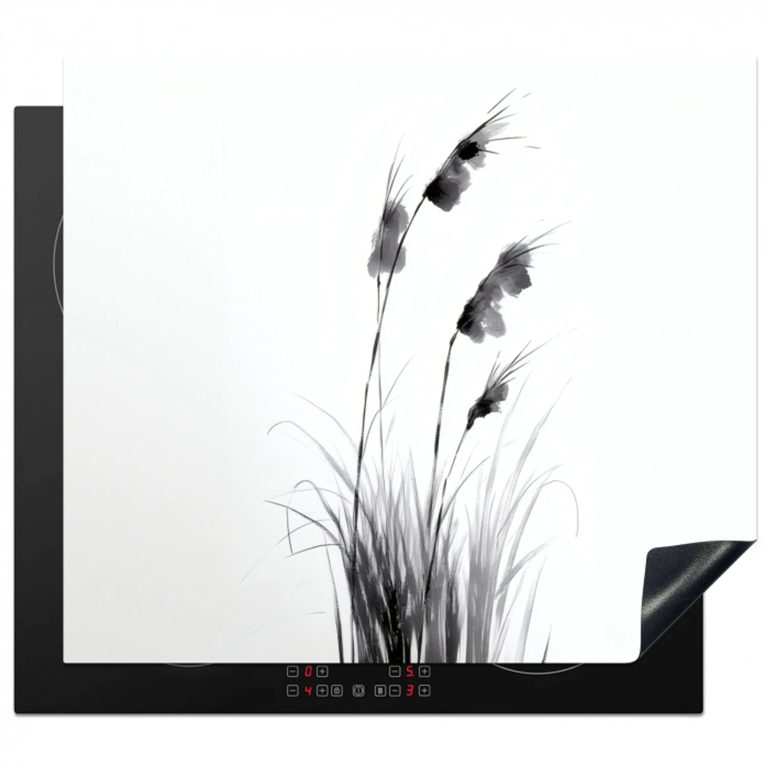 Minimalistisch - Stelen - Wit Inductie beschermer vinyl 3mm middel -3d