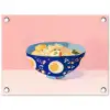 Noodles - Kom - Blauw - Illustratie tuinposter los doek klein -3d