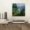 Bloemen - Meer - Bergen - Groen aluminium wit klein -sfeer1