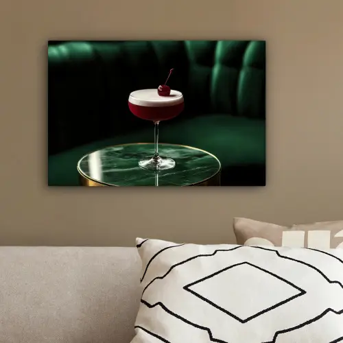 Kers - Cocktail - Rood - Marmer canvas 2cm klein -sfeer3