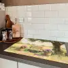 Houten bankje - Bloempotten - Landschap Inductie beschermer vinyl 3mm klein -sfeer3