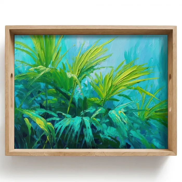Bladeren - Groen - Schilderij - Abstract Dienblad Rechthoek middel -z3d_shopping