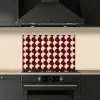 Rood - Tegelpatroon - Crème keuken achterwand spatscherm klein 900 -sfeer1