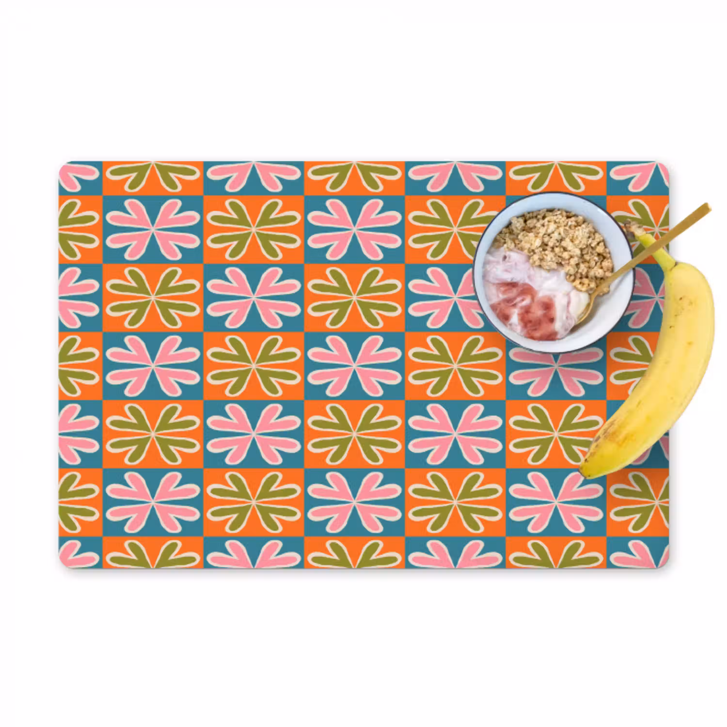 Bloemen - Retro - Patroon - Kleurrijk Placemat vinyl groot 368 -zzzproduct_Kitchenyeah-website