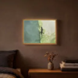 Hagedis - Blad - Nerven - Groen Light Box met batterij (Wandlamp) middel -sfeer4