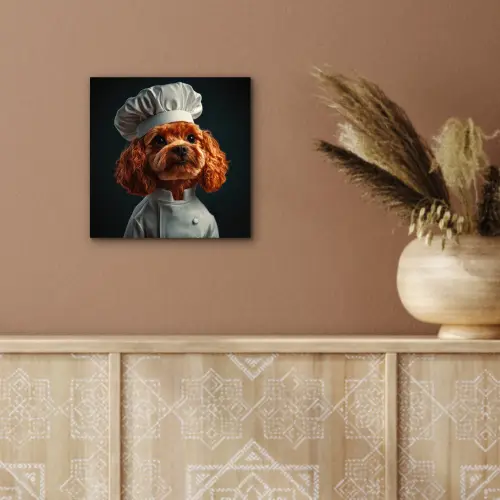 Bruin - Kok - Hondje aluminium wit klein -sfeer4