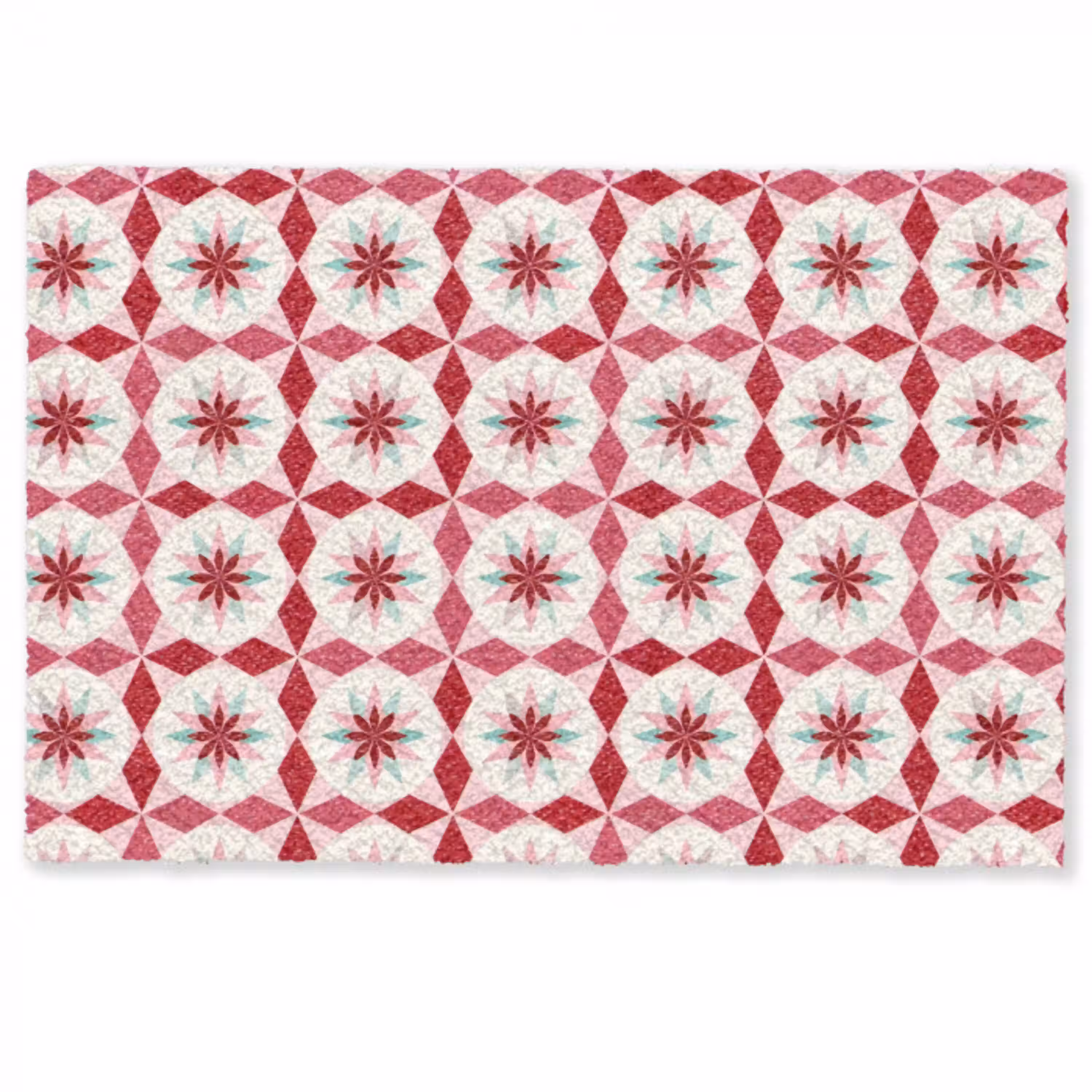 Tegelpatroon - Sterren - Retro - Roze - Mintgroen Deurmat klein 898 -zkaufland3d
