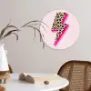 Stippen - Roze - Bliksem Wandcirkel kunststof plaat 5mm dik klein -sfeer4