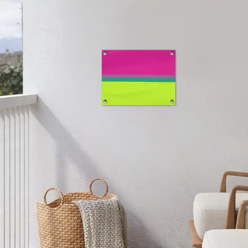 Strepen - Modern - Kleurrijk tuinposter los doek klein -sfeer8
