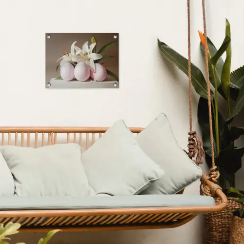 Lelies - Eieren - Pasen tuinposter los doek klein -sfeer7