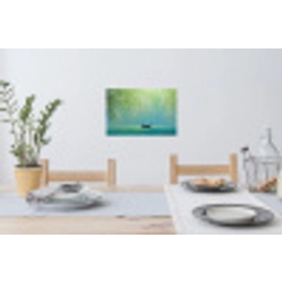 Bootje - Water - Bladeren - Bloesems Muursticker klein -eettafel