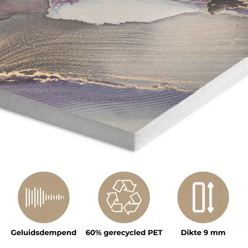 Goud - Paars - Marmer PET vilt klein -closeup_NL