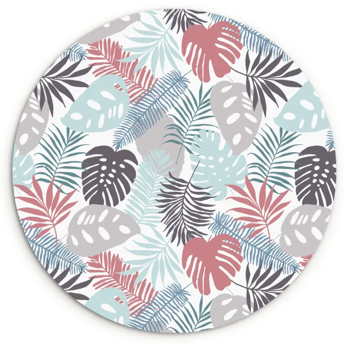 Monstera - Pastel - Bladeren - Tropical Wandcirkel plexiglas klein -3d