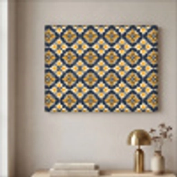 Patroon - Siertegel - Kleurrijk Textielframe zwart klein 947 -sfeer2