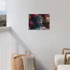 Boeddhabeeld omgeven door bloemen tuinposter los doek klein -sfeer8