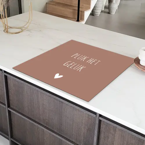 Pluk het geluk - Spreuken - Quotes Inductie beschermer vinyl 3mm middel -sfeer8