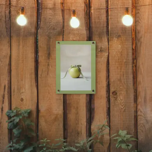 Groen - Appel - Strikje tuinposter los doek klein -sfeer1