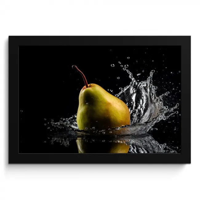 Peer - Fruit - Water - Zwart KitchenYeah - Keuken - Fotolijst klein -3d
