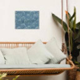 Takken - Bessen - Patroon - Lichtblauw tuinposter los doek klein 239 -sfeer7