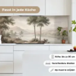 Bomen - Meer - Bergen - Illustratie keuken achterwand 2 middel -sfeer4_DE