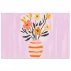 Vaas - Gestreept - Bloemen - Oranje poster papier klein -3d
