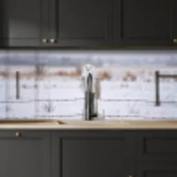 Sneeuwuil - Hek - Sneeuw - Wit keuken achterwand 2 middel -sfeer1