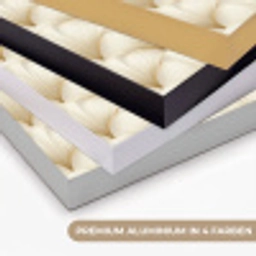 Waaier - Motief -  Goud Textielframe zwart klein 947 -USP_kleurenDE