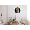Friet - Porselein - Delfts blauw - Eten Wandcirkel aluminium klein -woonkamer