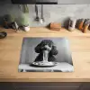 Poedel - Hond - Zwart - Wit - Schattig - Pasta Inductie beschermer vinyl 3mm middel -sfeer5