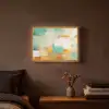 Kunst - Abstract - Blauw - Wit Light Box met batterij (Wandlamp) middel -sfeer4