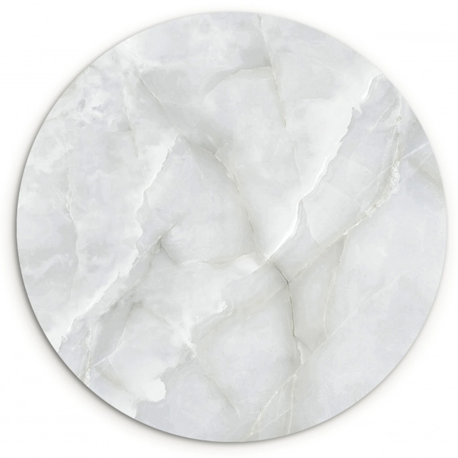 Marmer - Wit - Patronen - Steen - Marmerlook Wandcirkel kunststof plaat 5mm dik klein -3d