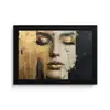 Abstract - Goud - Gezicht - Lippen fotolijst zwart zonder passe partout klein -3d