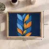 Abstract - Bladeren - Blauw Dienblad Rechthoek middel -USP_Formaat
