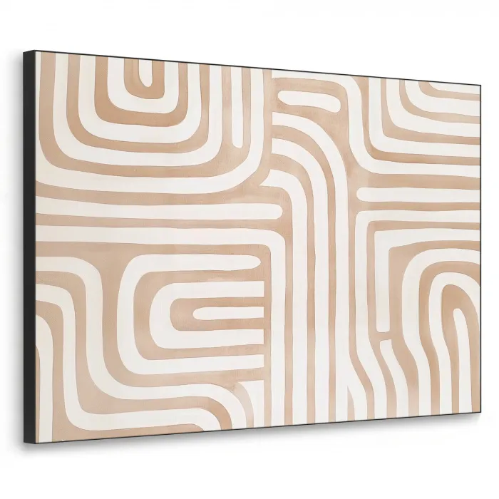 Aardetinten - Labyrintpatroon Textielframe - compleet frame klein -3d