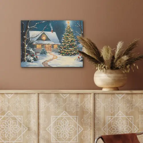 Kerst - Kerstboom - Winter - Huis - Sneeuw PET vilt klein -sfeer4