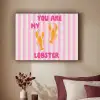 Lobster - Love - Valentijn Textielframe zwart klein -sfeer1