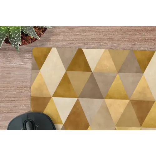 Geometrisch - Driehoek - Goud muismat rubber klein 262 -closeup