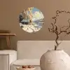 Winter - Sneeuw - Huis - Natuur Wandcirkel behangsticker klein -sfeer1