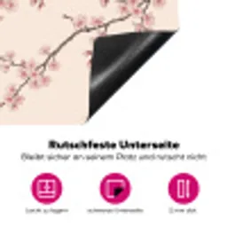 Aziatisch - Kraanvogel - Beige Inductie beschermer vinyl 3mm klein -zzzzzzz-lf-onderkant