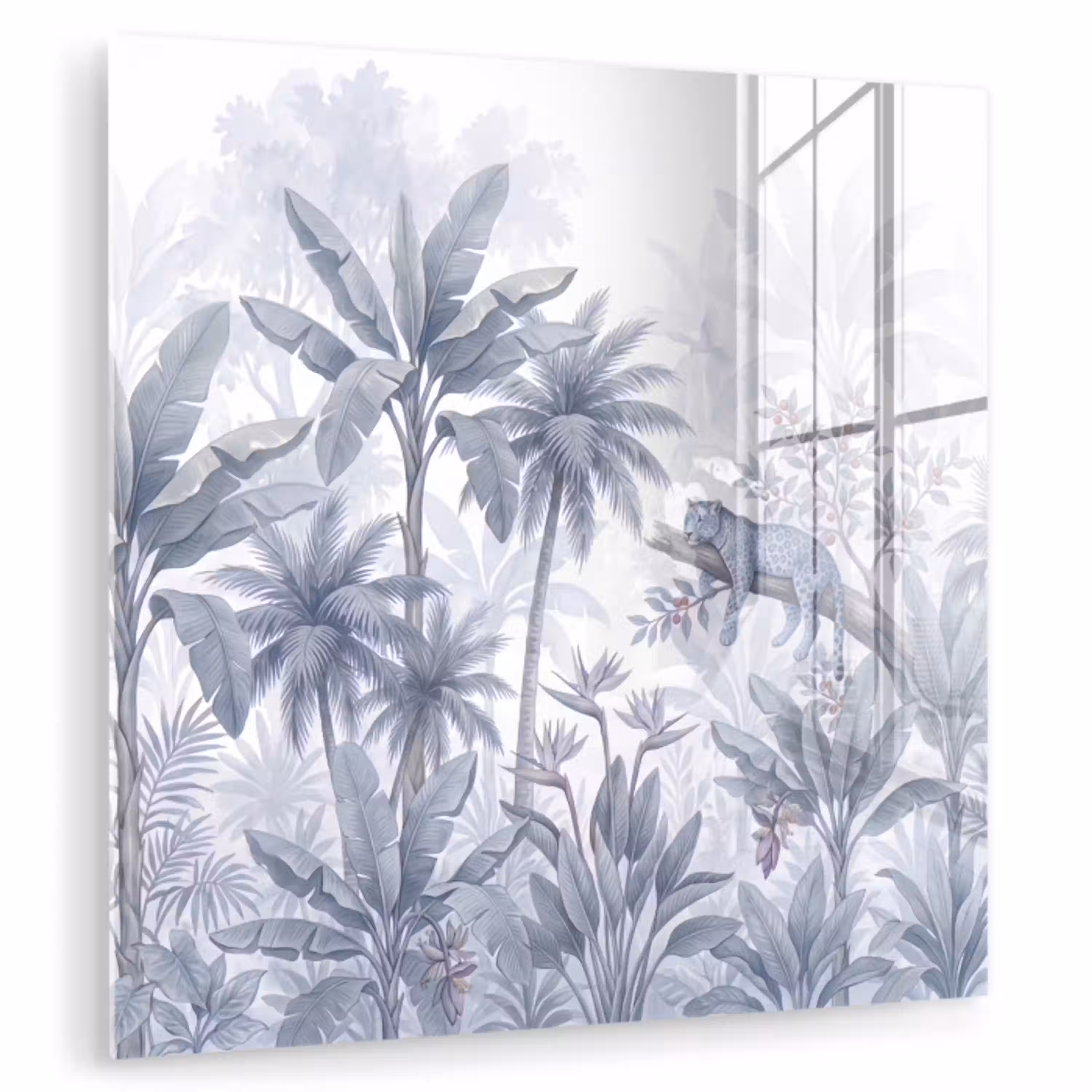 Kat - Tropisch bos - Modern - Grijs plexiglas 5mm klein -zzzproduct_nieuw