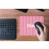 Gestreept - Roze - Chéri muismat rubber klein -toetsenbord