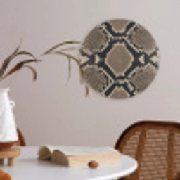 Slangenprint - Python - Bruin Akoestische PET Vilt - Rond klein -sfeer3