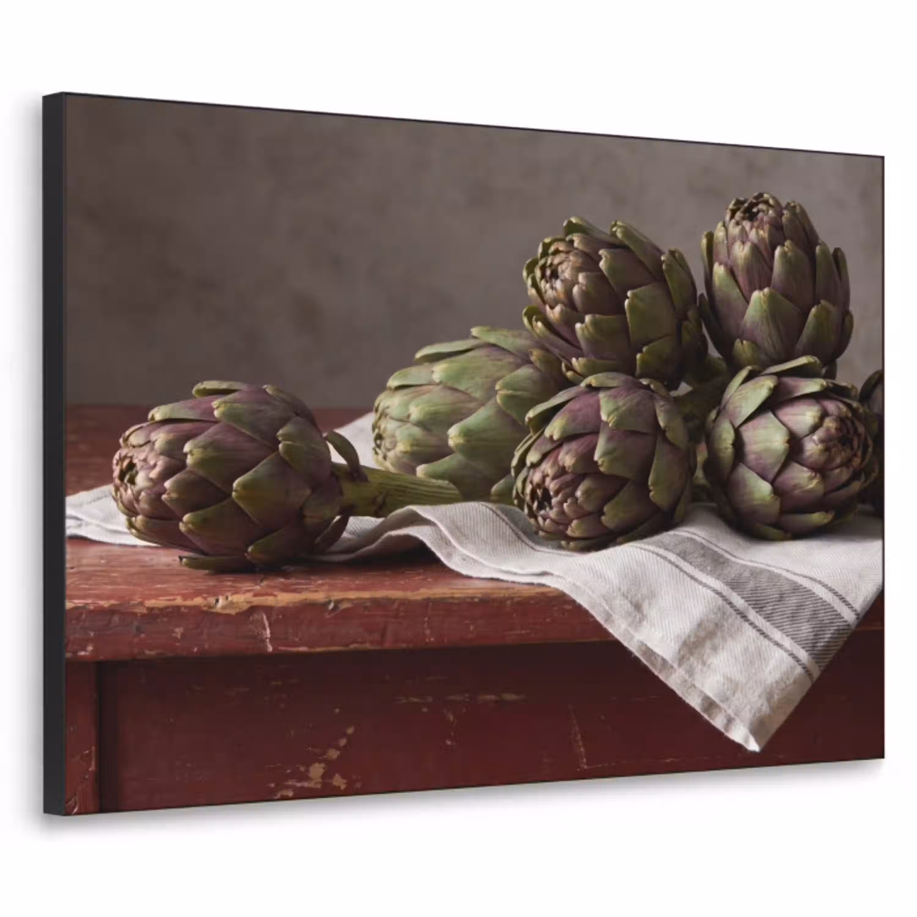 Artisjok - Eten - Rustiek Textielframe zwart klein -3d
