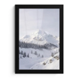 Berg - Sneeuw - Winter - Natuur - Wit fotolijst zwart zonder passe partout klein -3d