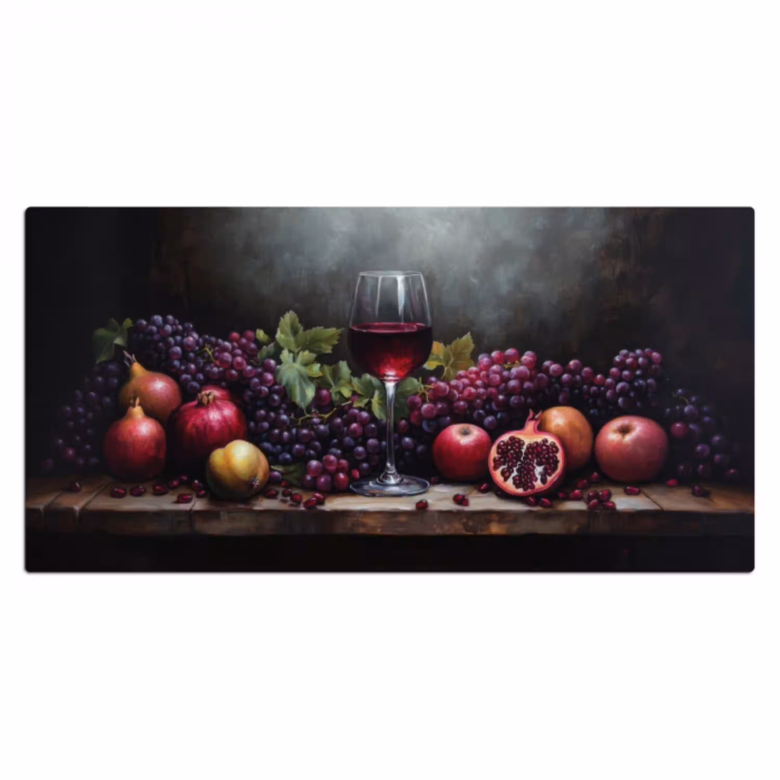 Wijn - Fruit - Stilleven Muismat XXL klein -3d_leeg