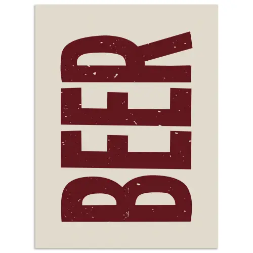 Japandi - Beer - Red - Retro poster papier klein -3d