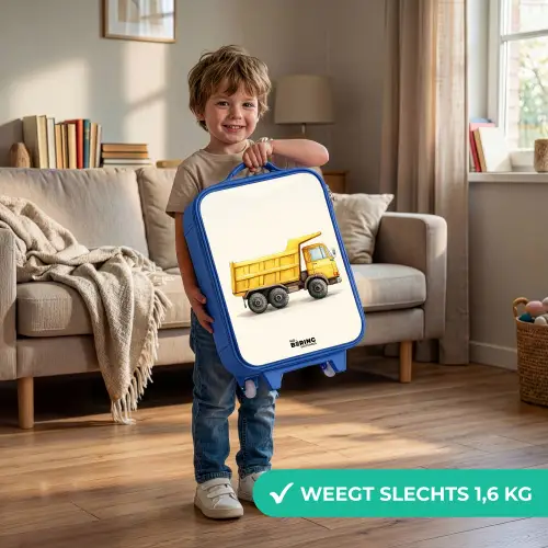 Kiepwagen - Getekend - Geel Kinderkoffer - Blauw klein -sfeer2_NL